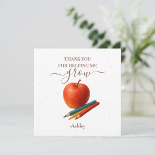 Aquarelle Enseignant Apple - Cartes de Remerciemen