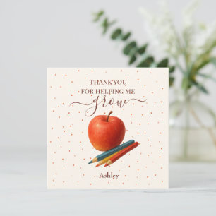 Aquarelle Enseignant Apple - Cartes de Remerciemen