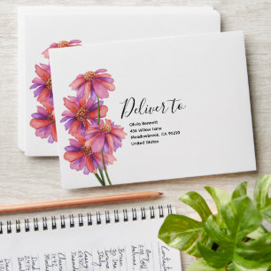 Aquarelle enveloppe florale