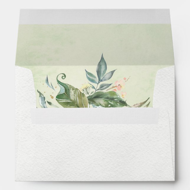 Aquarelle Enveloppe florale estivale (Dos (Bas))