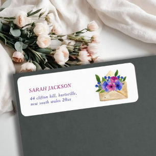Aquarelle Enveloppe florale l Nous avons déménagé