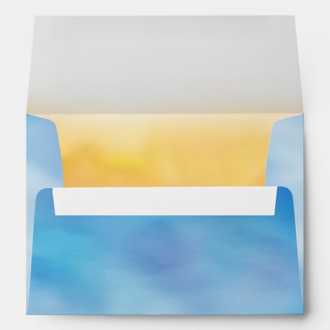 Aquarelle Enveloppe Toes Sandy bleu & jaune (Dos (Bas))