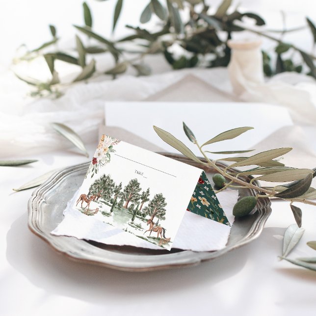 Aquarelle Equestre Floral | Carte Mariage (Créateur téléchargé)