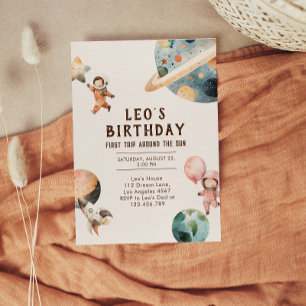 Aquarelle Espace Invitation Anniversaire