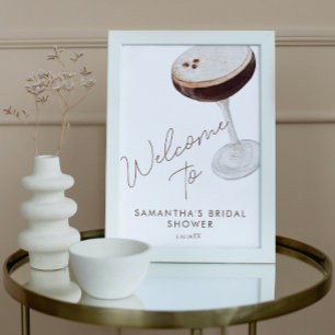 Aquarelle Espresso Martini douche Affiche de bienv