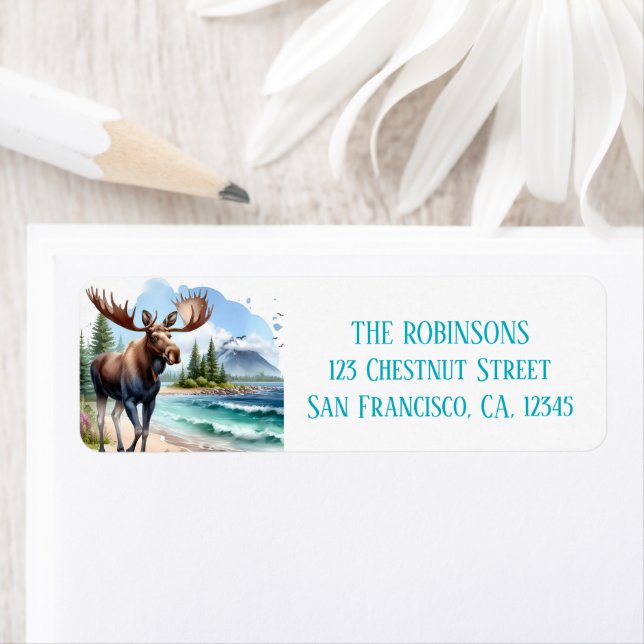 Aquarelle estivale Oie sur la plage (En situation)