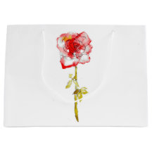 Aquarelle et Rose d'encre pour sac cadeau