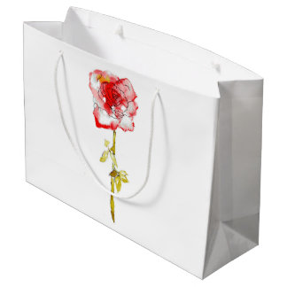 Aquarelle et Rose d'encre pour sac cadeau