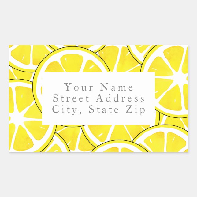 Aquarelle et stylet Étiquettes de tranches de citr (Devant)