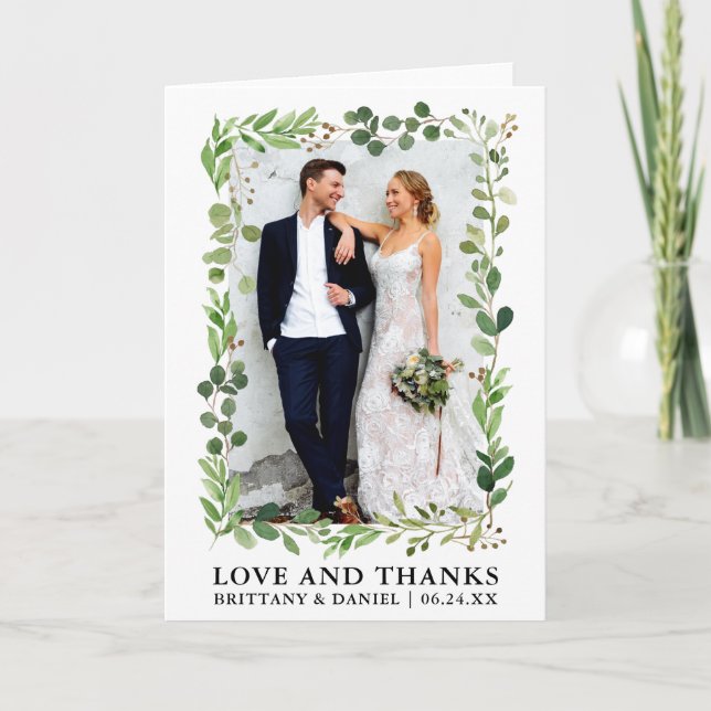 Aquarelle Eucalyptus Aimer et Merci Plier (Devant)