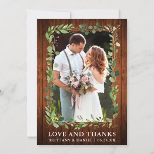 Aquarelle Eucalyptus Aimer Merci Mariage Wood