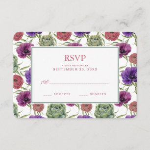Aquarelle   Eucalyptus & Anémones - Mariage RSVP
