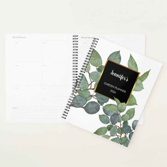 Aquarelle eucalyptus feuilles personnel élégant (Devant avec enveloppe)