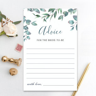 Aquarelle Eucalyptus Vert Carte conseil simple