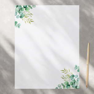 Aquarelle Eucalyptus Vert Papier papeterie