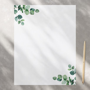 Aquarelle Eucalyptus Vert Papier papeterie