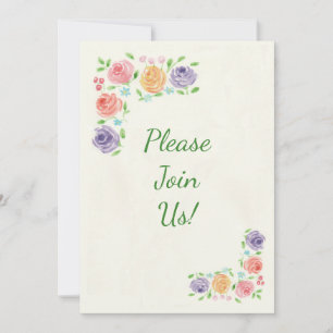 Aquarelle Faire-part de mariage Fleurs