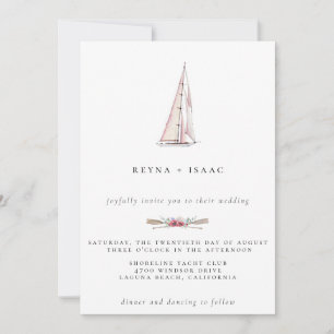 Aquarelle Faire-part de mariage nautique