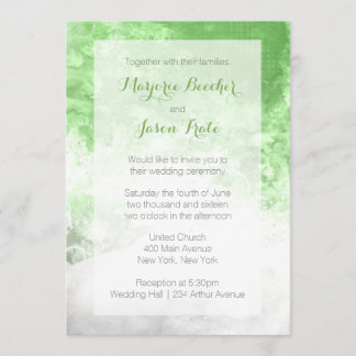 Aquarelle - Faire-part de mariage - Vert