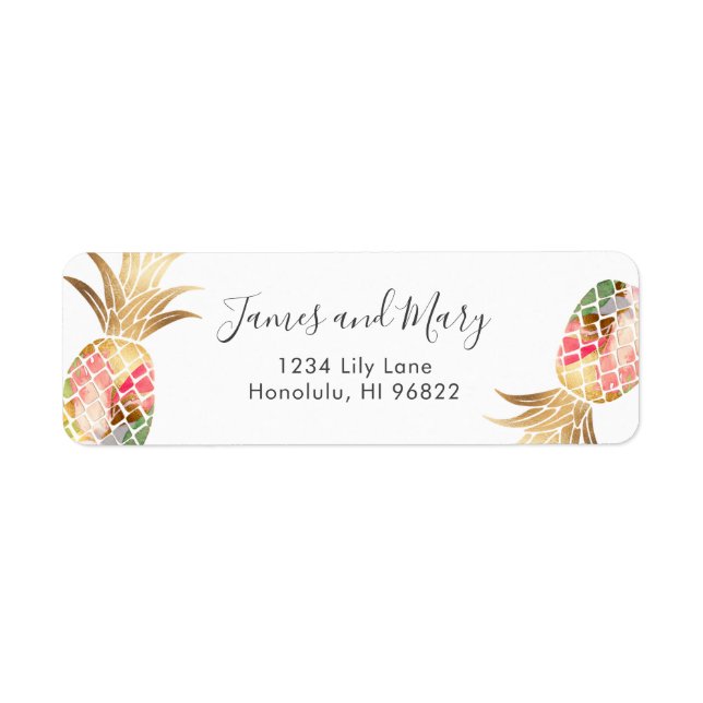 Aquarelle Faux Gold Ananas (Devant)