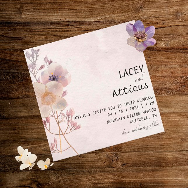 Aquarelle Faye Floral Faire-part de mariage (Créateur téléchargé)