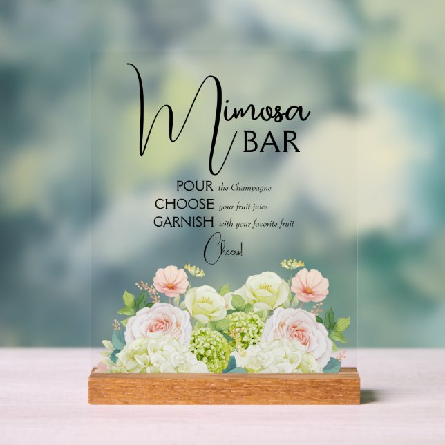 Aquarelle Fête des mariées Florale Mimosa Bar (Neutre)