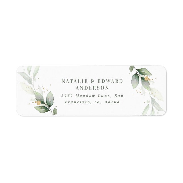 Aquarelle feuillage, métal or étherial moderne (Devant)