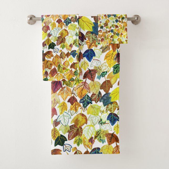 Aquarelle Feuille en baisse Motif or (En situation)
