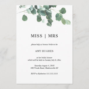 Aquarelle feuille nuptiale invitation