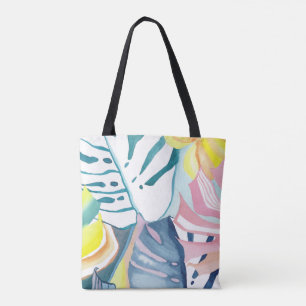 Aquarelle Feuille tropicale Sac fourre-tout d'art 