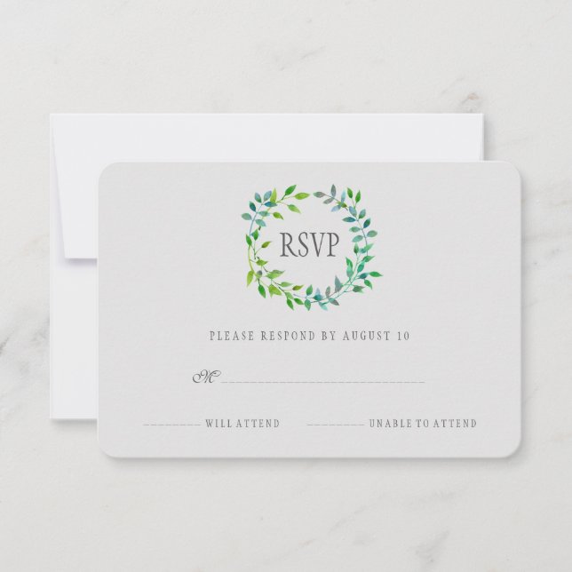 Aquarelle Feuille verte | RSVP (Devant)