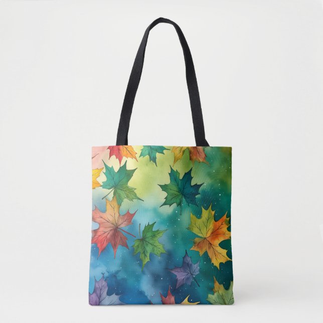 Aquarelle Feuilles d'automne Sac fourre-tout (Devant)