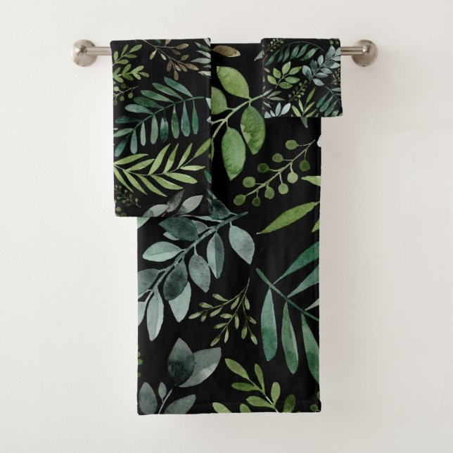 Aquarelle feuilles de verdure  (En situation)