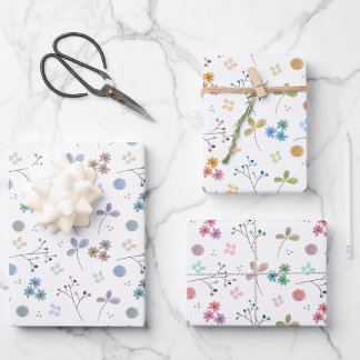 Aquarelle Feuilles d'enveloppement Floral | 3 feui
