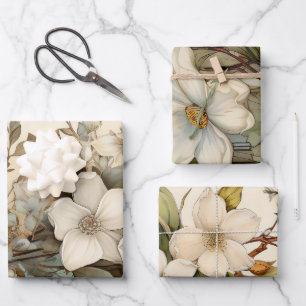 Aquarelle Feuilles d'enveloppement Vintages inspir