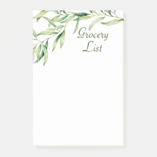 Aquarelle Feuilles Post-It® en olivier, 4 po x 6 p