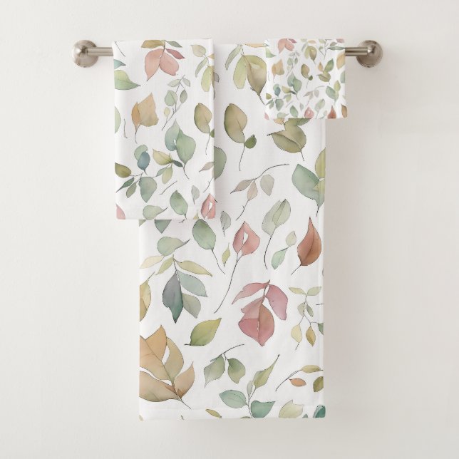 Aquarelle Feuilles Vert de la Terre (En situation)