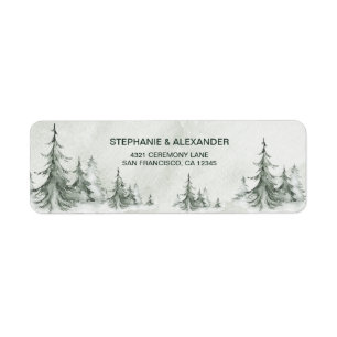 Aquarelle Fir Trees Mariage d'hiver