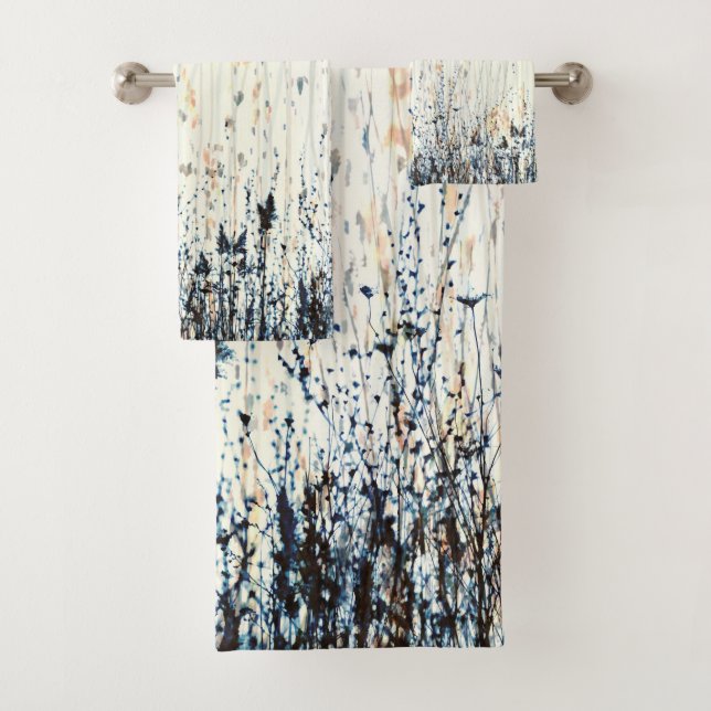 Aquarelle Fleur sauvage délicate Bleu pâle Jaune (En situation)