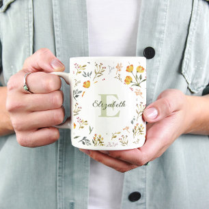 Aquarelle fleur sauvage Personnaliser la Mug de ca