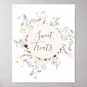 Aquarelle fleur sauvage Poster des friandises
