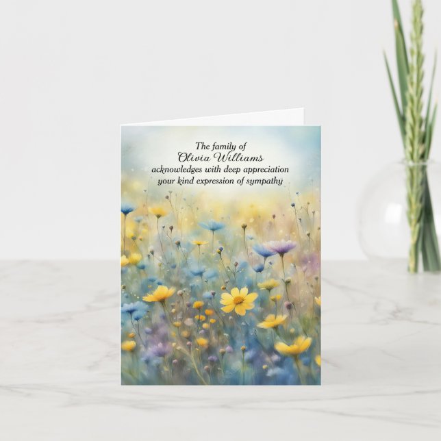 Aquarelle Fleur sauvage Sympathie Merci (Devant)