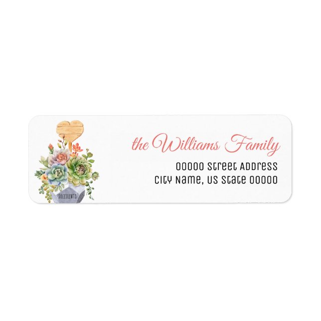 Aquarelle Fleur vert Floral Adresse de retour (Devant)