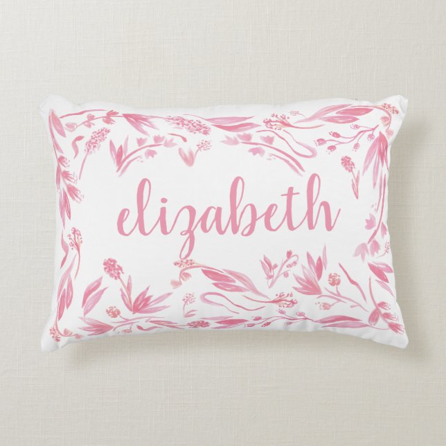 aquarelle fleurie accent coussin (Devant)