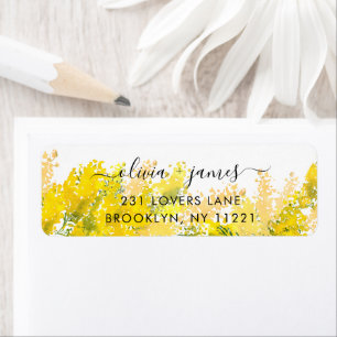 Aquarelle fleurie boho chic moderne moutarde jaune