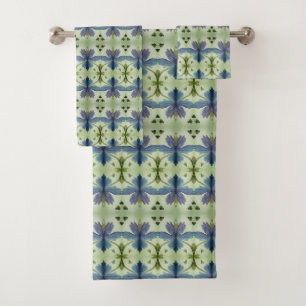 Aquarelle Fleurie Sertie Avec Marine Et Verts