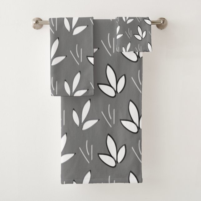 Aquarelle Fleurs blanches Gris Motif Floral (En situation)