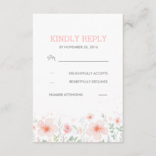 Aquarelle Fleurs botaniques Mariage de pré RSVP