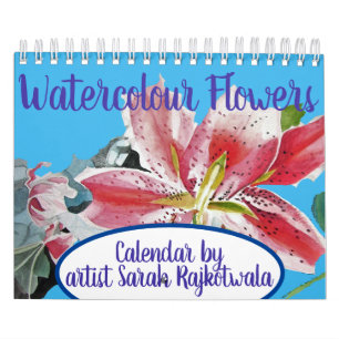 Aquarelle Fleurs Calendrier Peinture à la main