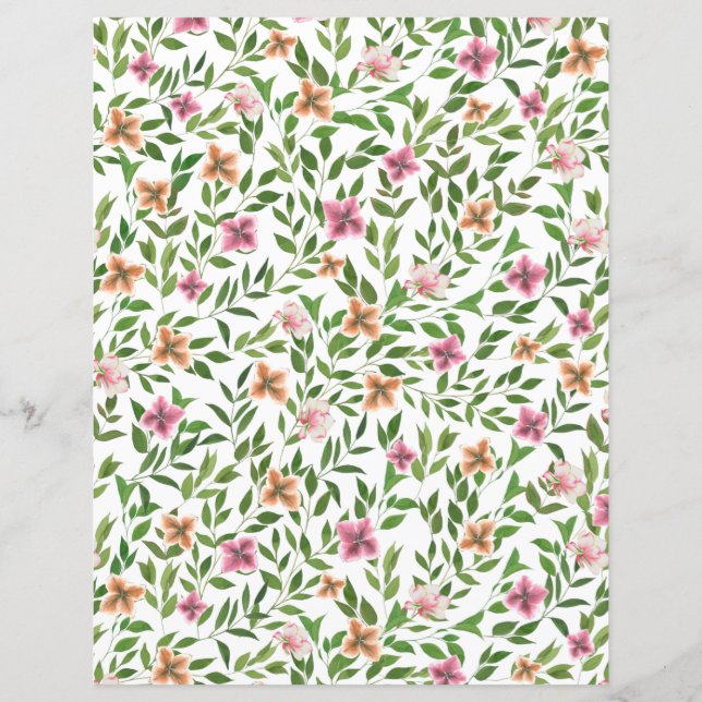 Aquarelle Fleurs dans les vignes Escalade Feuilles (Dos)